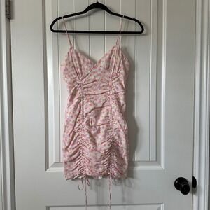 Cotton Candy LA‎ Floral Pink Mini Dress Ruched Size Small